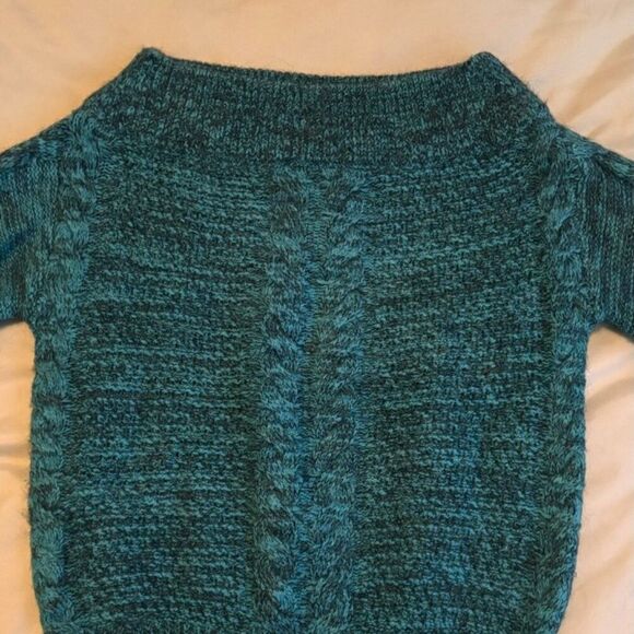 Blue Off-Shouder Knit Anthropologie Sweater - Picture 5 of 5